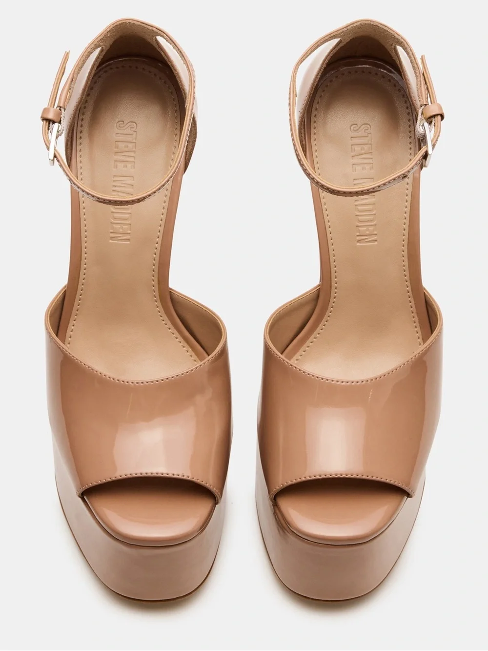 Steve Madden Nude Tan Platform Ankle-Strap Heels
